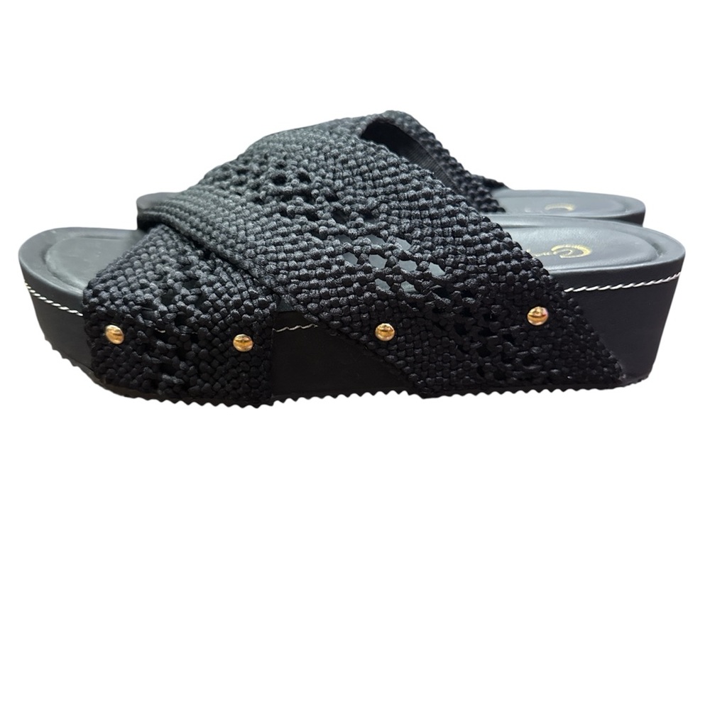 Elegant Black Textured Women's Sandals